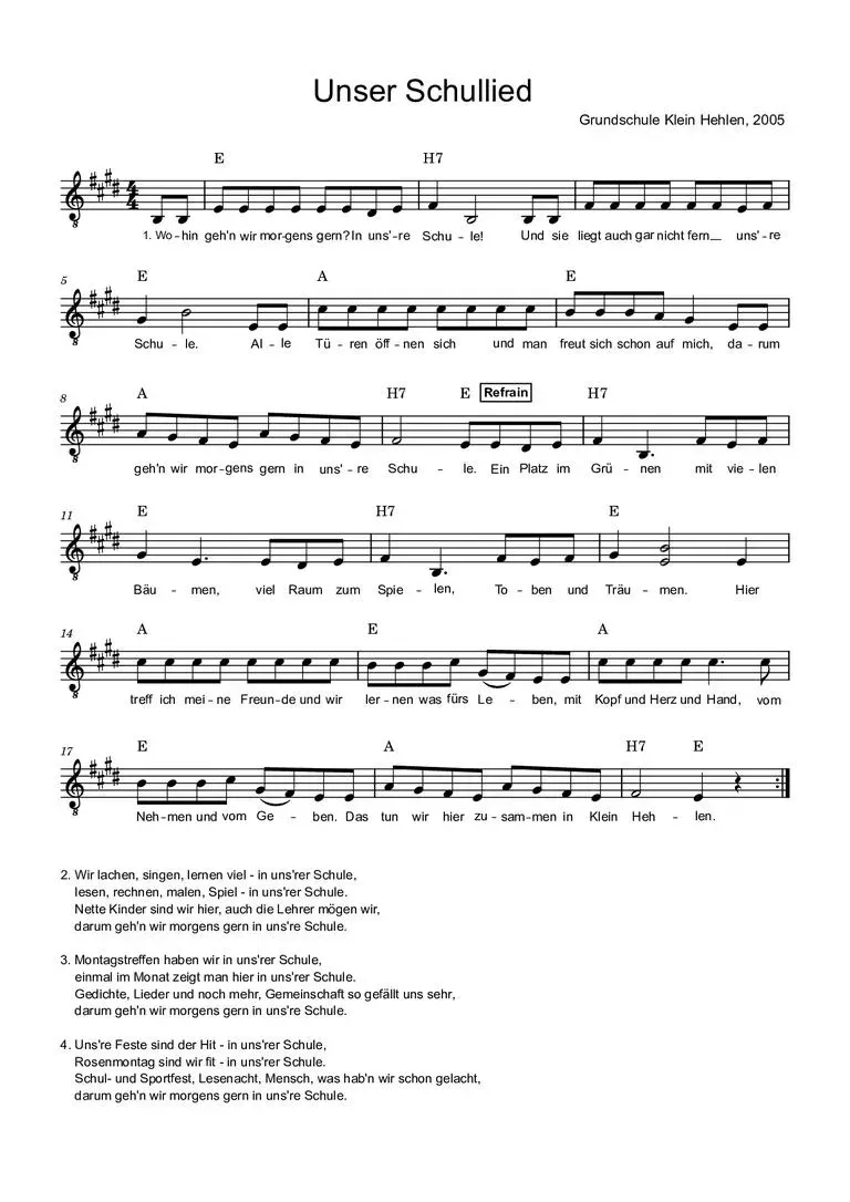 Schule - Schulprofil - Schullied
